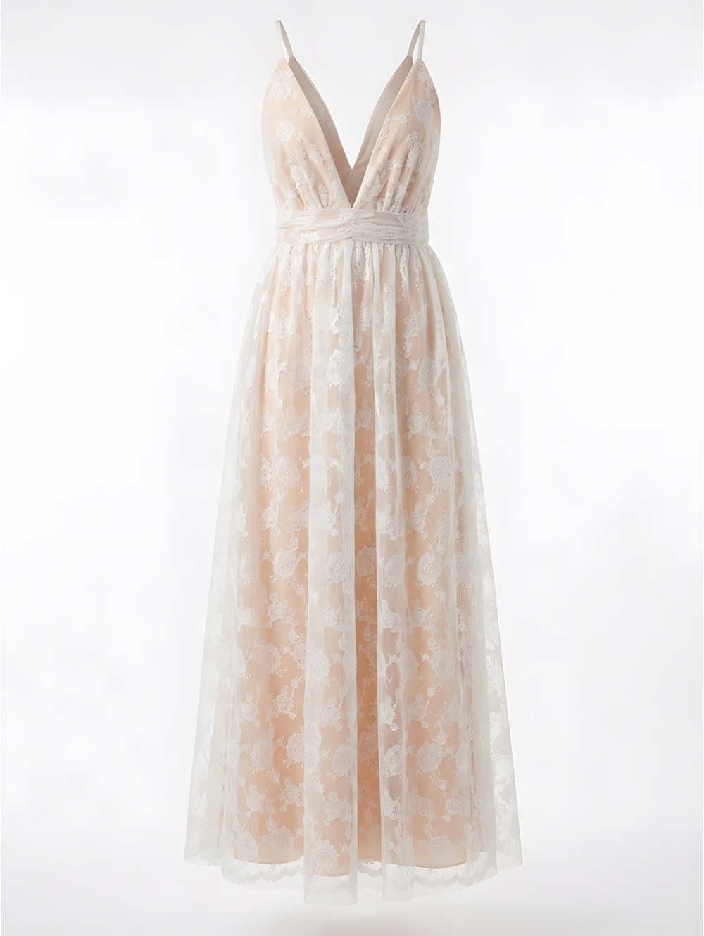 Lulus Embroidered Lace Backless Wedding Dress.